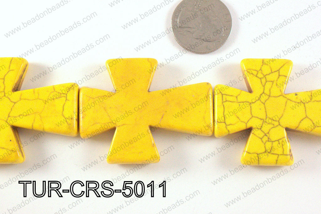 howlite cross 40x50mm yellowTUR-CRS-5011