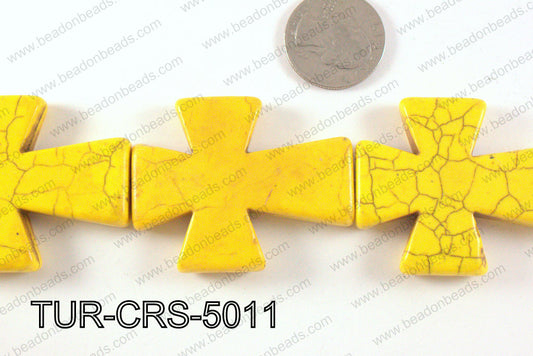 howlite cross 40x50mm yellowTUR-CRS-5011