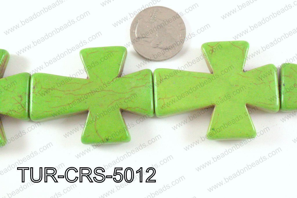 howlite cross 40x50mm green TUR-CRS-5012