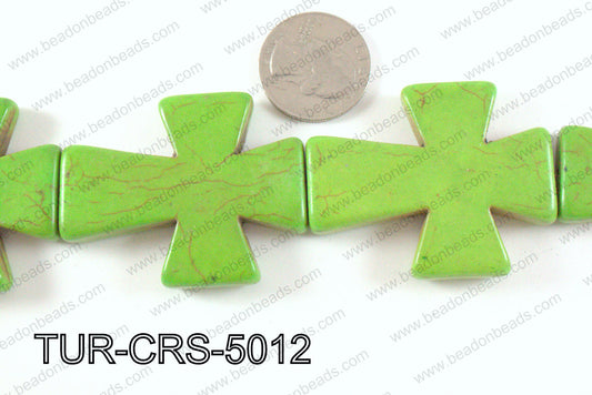 howlite cross 40x50mm green TUR-CRS-5012