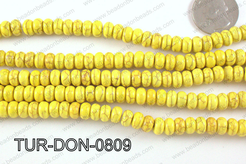 Howlite Donut Yellow 8mm TUR-DON-0809