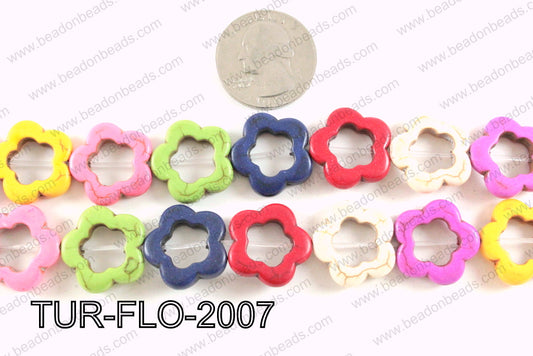 howlite flower multicolor 20mm TUR-FLO-2007