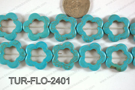 Howlite Flower 24mm TUR-FLO-2401