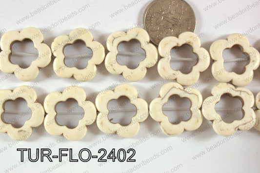 Howlite Flower 24mm TUR-FLO-2402