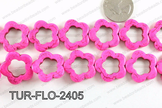 howlite flower pink 24mm TUR-FLO-2405