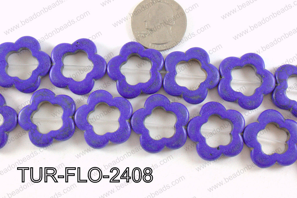 howlite flower dark blue24mm TUR-FLO-2408