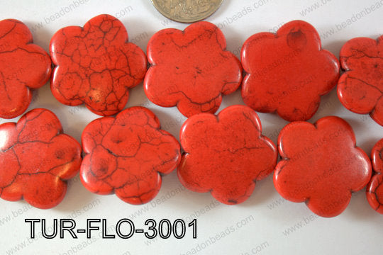 Howlite Flower 30mm TUR-FLO-3001