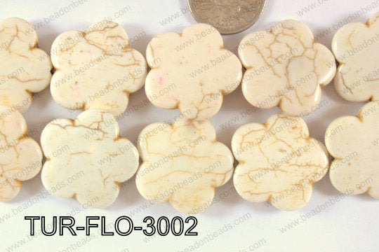 Howlite Flower 30mm TUR-FLO-3002