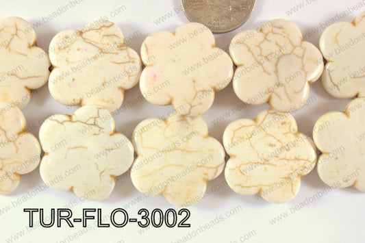 Howlite Flower 30mm TUR-FLO-3002