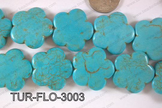 Howlite Flower 30mm TUR-FLO-3003
