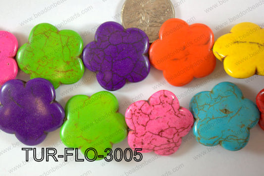 Howlite Flower 30mm TUR-FLO-3005