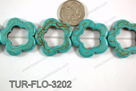 Turquoise Flower 32-35mm TUR-FLO-3202