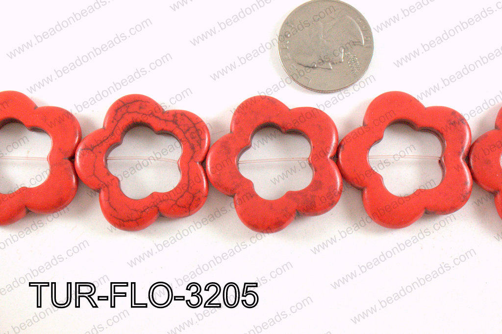 howlite peace red 32-35mm TUR-FLO-3205