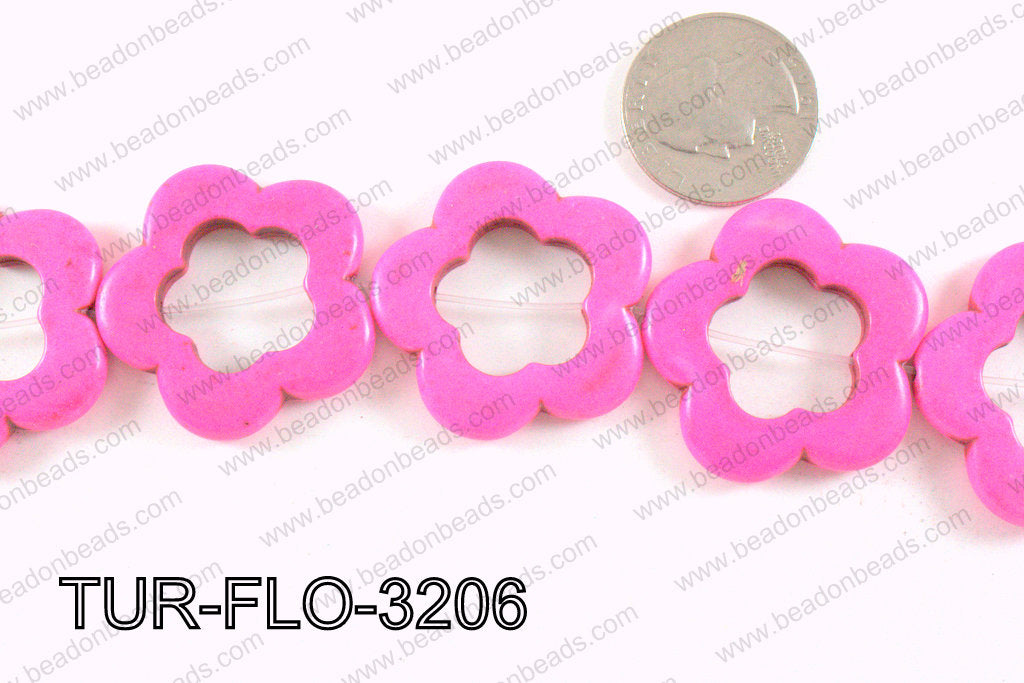 howlite peace hot pink 32-35mm TUR-FLO-3206
