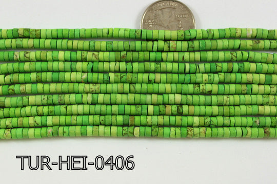 Turquoise Heishi 3-4mm 16'' TUR-HEI-0406