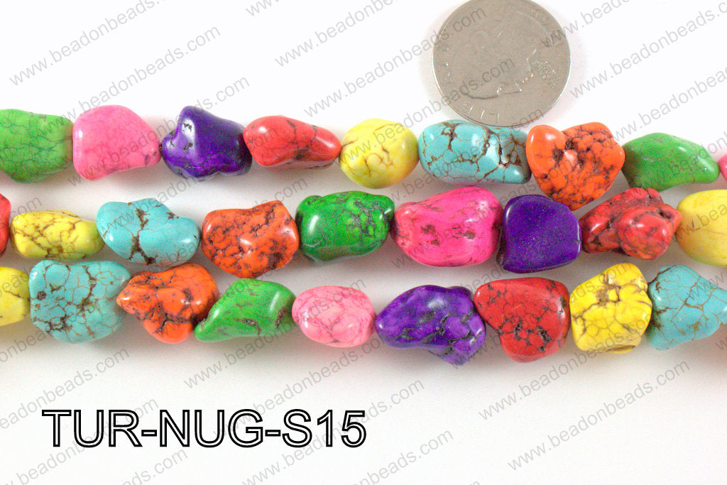 imitation turquoise multicolor 10-15mm TUR-NUG-S15