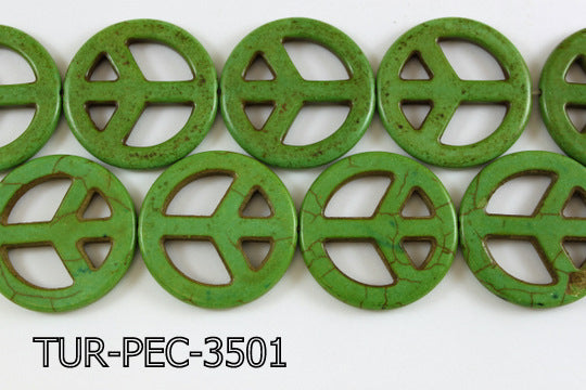 howlite peace green 35mm TUR-PEC-3501
