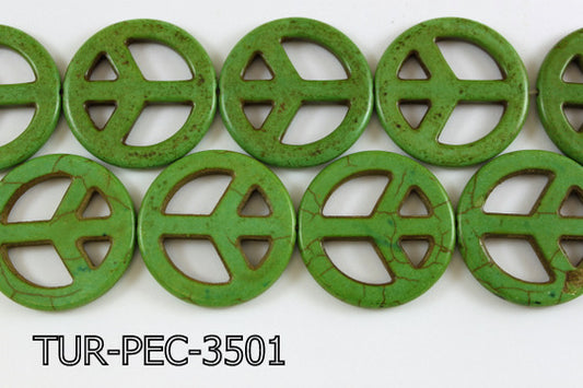 howlite peace green 35mm TUR-PEC-3501