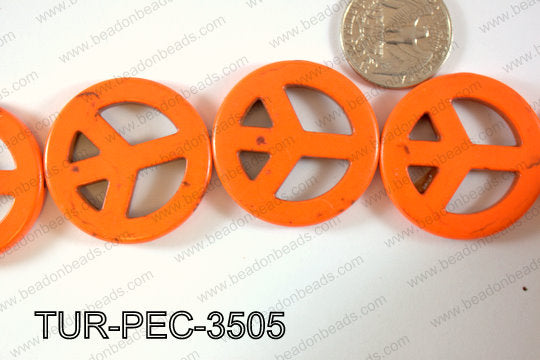 howlite peace orange 35mm TUR-PEC-3505