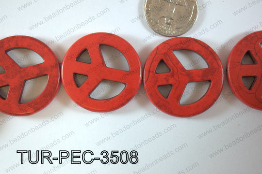 howlite peace red 35mm TUR-PEC-3508