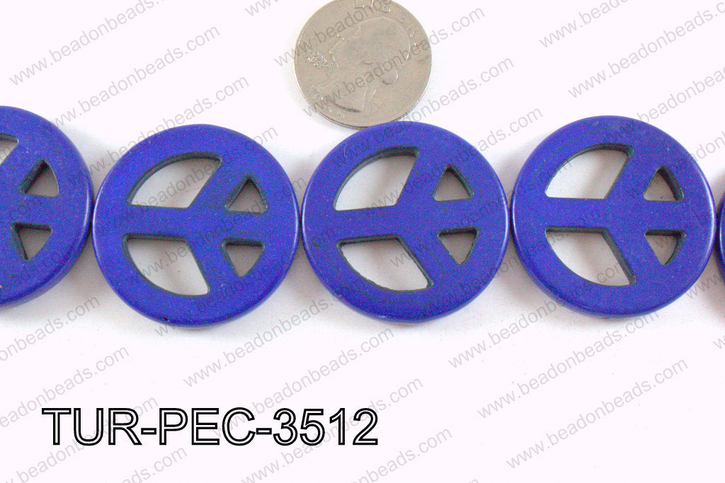 howlite peace dark blue 35mm TUR-PEC-3512