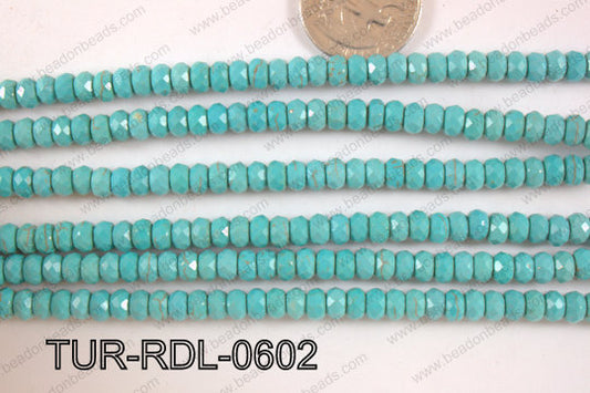 Howlite Rondel 6mm TUR-RDL-0602