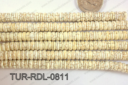 Howlite Rondel 8mm TUR-RDL-0811