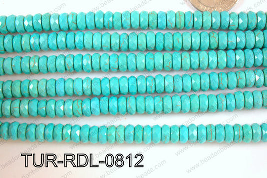 Howlite Rondel 8mm TUR-RDL-0812