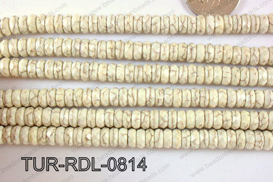 Howlite Rondel 8mm TUR-RDL-0814