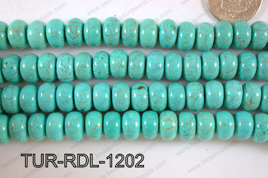 Howlite Rondel 12mm TUR-RDL-1202