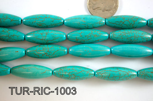 Turquoise Rice 10x30mm 16'' TUR-RIC-1003