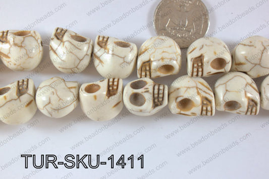 Howlite Skull 14x18mm TUR-SKU-1411