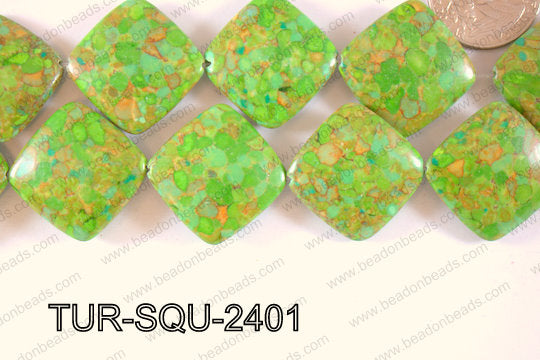 Turquoise chip composite Square 24mm TUR-SQU-2401