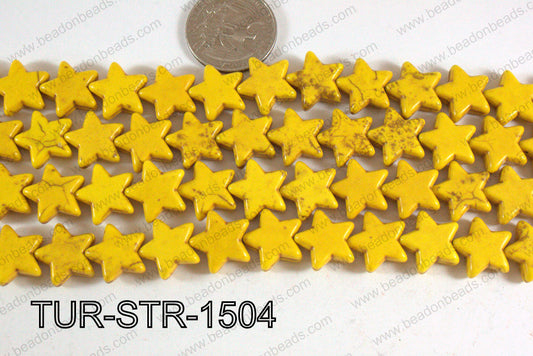 Howlite Star Yellow 15mm TUR-STR-1504