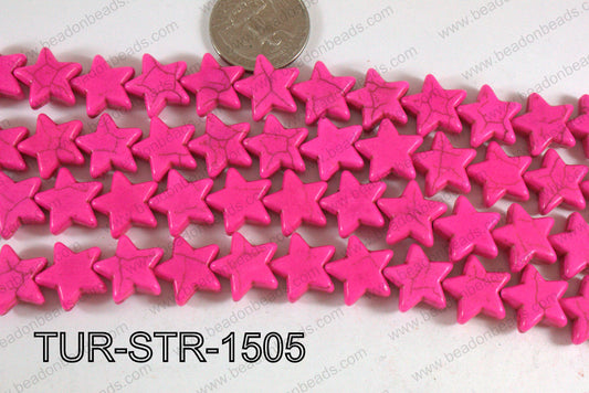 Howlite Star Hot Pink 15mm TUR-STR-1505
