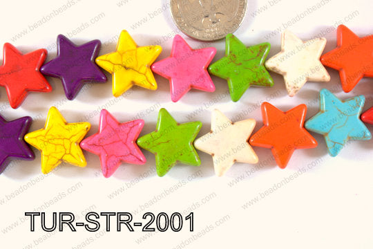 Howlite Star 20x20mm TUR-STR-2001