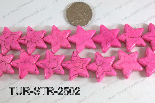 Howlite Star Hot Pink 25mm TUR-STR-2502