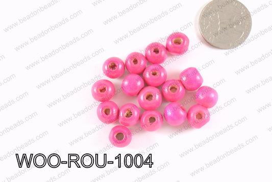 Round Wood Beads Dark Purple 10mm WOO-ROU-1004