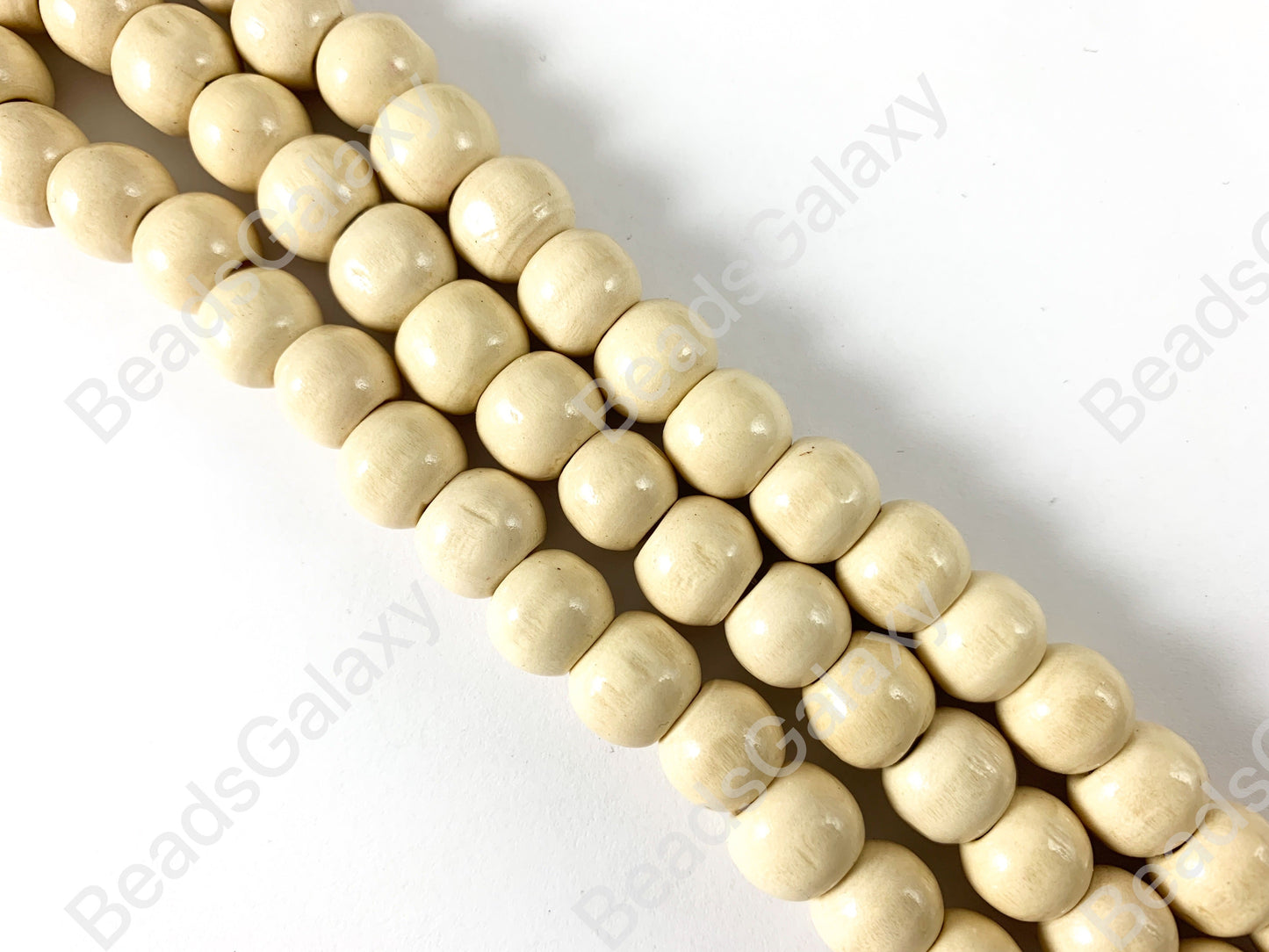 Wood Beads Large Hole Rondelle Smooth Natural Beads 15"-16"