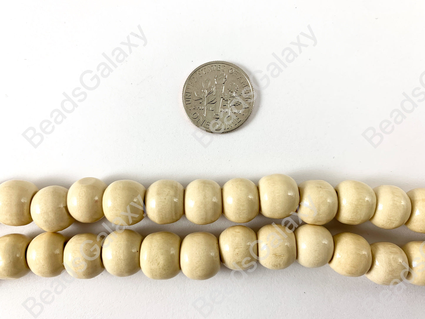 Wood Beads Large Hole Rondelle Smooth Natural Beads 15"-16"
