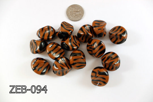 Zebra Bead Nugget  18x22mm ZEB-094