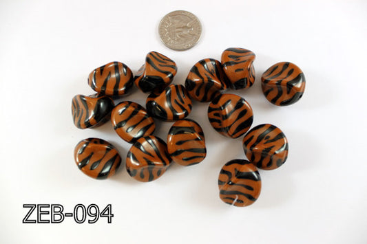 Zebra Bead Nugget  18x22mm ZEB-094