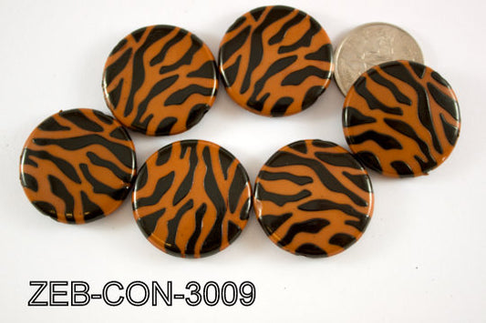 Zebra Bead Coin 30mm 500 Gram Bag ZEB-CON-3009
