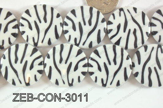 Zebra Bead Coin 30mm ZEB-CON-3011
