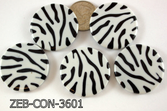 Zebra Bead Coin 36mm 500 Gram Bag Black/White ZEB-CON-3601