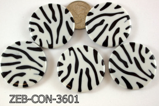 Zebra Bead Coin 36mm 500 Gram Bag Black/White ZEB-CON-3601