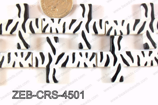 Zebra Bead Cross 33x45mm ZEB-CRS-4501