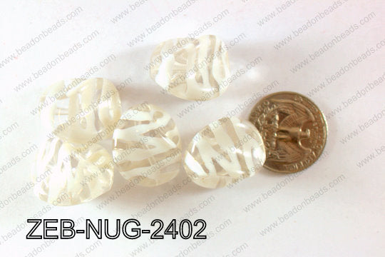 Zebra Bead Nugget 500g Bag 20x24mm ZEB-NUG-2402