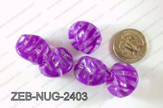 Zebra Bead Nugget 500g Bag 20x24mm ZEB-NUG-2403