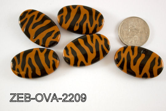 Zebra Bead Oval 22x36mm 500 Gram Bag ZEB-OVA-2209